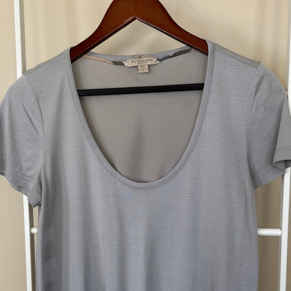 Burberry Light Gray Short Sleeve Tee